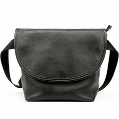 Black Cool Leather Mens Small Postman Bag Messenger Bag Black Courier Bag For Men