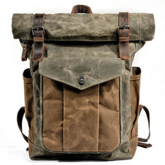 Cool Canvas Retro Mens Large Waterproof Travel Bag Computer Bag Student Backpack for Men