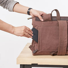 Cool Mens Canvas Backpack Canvas Travel Bag Canvas School Bag for Men