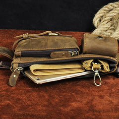 Vintage Leather Mens Fanny Pack Waist Pack Hip Pack Belt Bag for Men