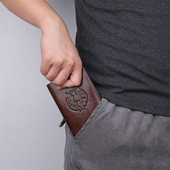 Simple Brown Leather Long Wallet for Men Bifold Long Wallet Brown Multi-Cards Wallet For Men