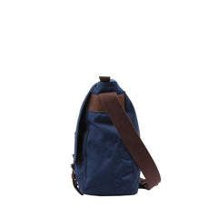 Black Canvas Leather Mens School Bag Messenger Bags Navy Blue Canvas Courier Bag for Men