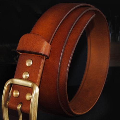 Handmade Genuine Custom Leather Mens Leather Men Brown Black Belt - iChainWallets