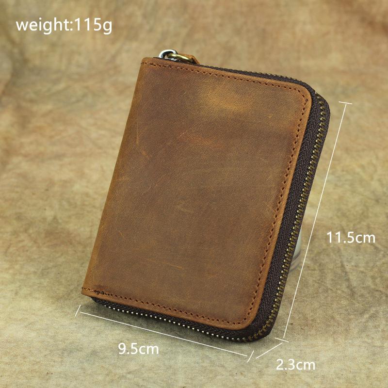 Brown Leather Men Billfold Wallet Leather Black Vertical Bifold Wallet with Coin Pockets For Men