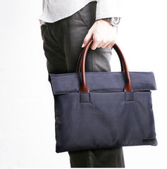 Fashion PVC Canvas Casual Black Men's Handbag Briefcase Business Laptop Handbag For Men