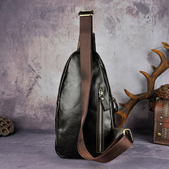 Leather Mens Chest Bag Sling Bags Sling One Shoulder Bag Sling Backpack for men