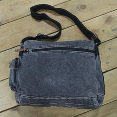 Canvas Black Mens 10 inches Small Postman Bag Messenger Bag Green Canvas Courier Bags For Men