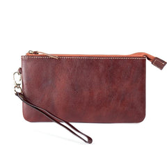 Black Cool Mens long Wallet Wristlet Bag Clutch Bag Red Brown Long Wallets for Men