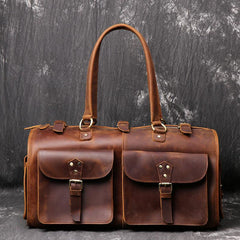 Cool Leather Mens Travel Bag Overnight Bag Work Handbag Business Travel Bags for Men