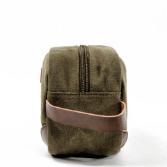 Waxed Canvas Leather Mens Women's Cosmetic Bag Clutch Bag Handbag Storage Bag Wash Bag For Men