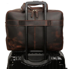 Vintage Leather Men's Briefcase 15‘’ Laptop Briefcase Professional Bag For Men