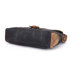 Mens Waxed Canvas Small Side Bag Messenger Bag Canvas Courier Bags for Men