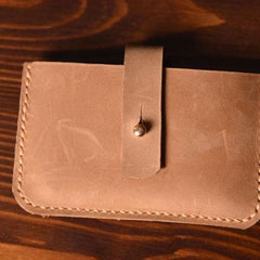 Handmade Mens Cool Short Leather Wallet Men Small Card Slim Wallets Bifold for Men