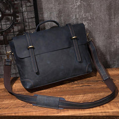 Cool Leather Mens 14inch Laptop Bag Briefcase Work Handbag Business Bag for Men