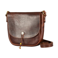 Tan Casual Handmade Mens 8 inches Small Side Bag Messenger Bag Coffee Courier Bag For Men