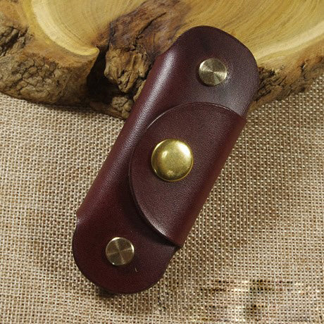 Coffee Handmade Mens Leather Keyholders Cool KeyChains Key Holders KeyRing for Men