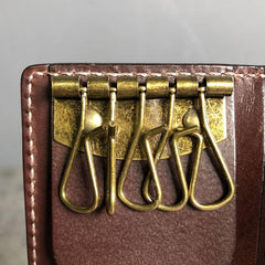 Handmade Leather Mens Cool Key Wallet Car Key Change Coin Card Holder Car Key Case for Men