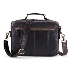 Small Brown Leather Briefcase Messenger Bag Work Vintage Handbag Shoulder Bag For Men