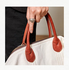 Cool Canvas Leather Mens Tote Bag 15'' Messenger Bags Handbag Canvas Tote Shoulder Bag for Men Women