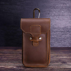 Black Leather Cell Phone Holster Mens Belt Pouches Waist Bags BELT BAGs Belt Holster  For Men