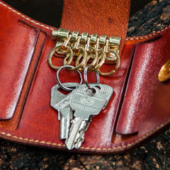 Handmade Leather Tooled Mens Cool Car Key Wallet Car Key Holders for Men
