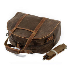 Mens Waxed Canvas Leather Small Weekender Bag Canvas Handbag Travel Bag for Men