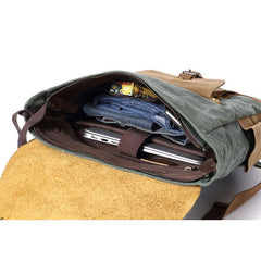 Waxed Canvas Mens Travel Backpack Canvas Backpacks Canvas School Backpack for Men