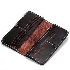 Handmade Leather Indian Eagle Mens Tooled Long Biker Wallet Cool Leather Wallet With Chain Wallets for Men