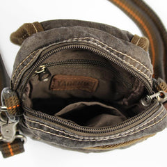 Canvas Black Mens Mini Side Messenger Bag Canvas Belt Pouch Waist Bag For Men