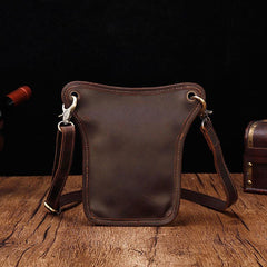 Cool Leather Small Side Bag Messenger Bag Waist Bag Small Shoulder Bag For Men