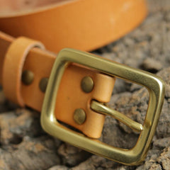 Handmade Genuine Custom Leather Mens Leather Men Beige Belt for Men