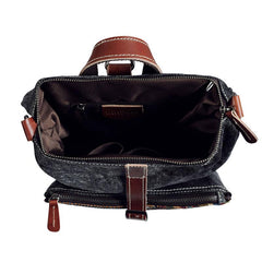 Vintage Canvas Leather Travel Bag Mens Backpack Canvas Canvas School Bag for Men