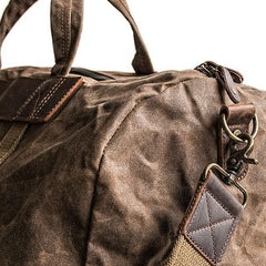 Canvas Mens Cool Weekender Bag Travel Bag Duffle Bags Overnight Bag Holdall Bag for men - iChainWallets