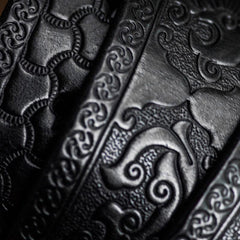 Handmade Black Leather Skull Mens Belts Cool Leather Men Belt for Men