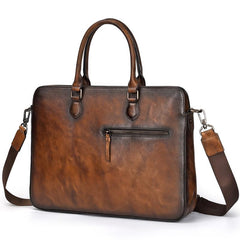 Top Black Leather Men's Professional Briefcase 14‘’ Laptop Best Handbag Business Bag For Men