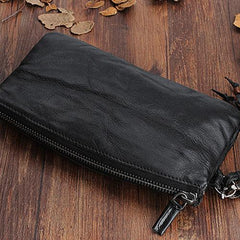 Handmade Mens Cool Long Leather Chain Wallet Cards Biker Trucker Wristlet Wallet - iChainWallets