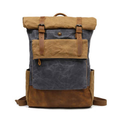 Waxed Canvas Mens Travel Backpacks Canvas School Backpacks Laptop Backpack for Men