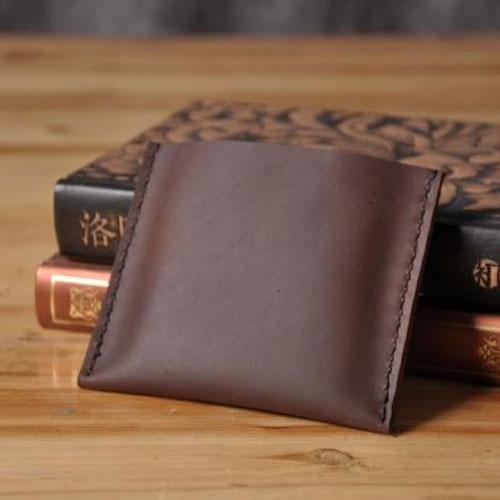 Handmade Mens Cool billfold Leather Wallet Men Small Card Slim Wallets Bifold for Men - iChainWallets