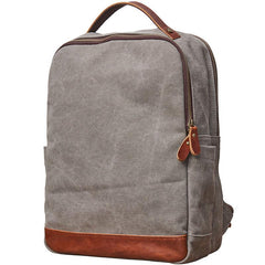 Cool Canvas Leather Mens Backpack Canvas Travel Bag Canvas School Bag for Men