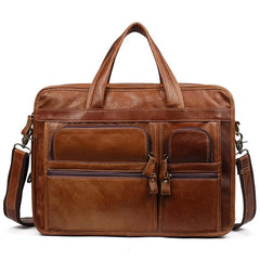 Leather Men Large Briefcase Handbag Travel Bag OverNight Bags For Men