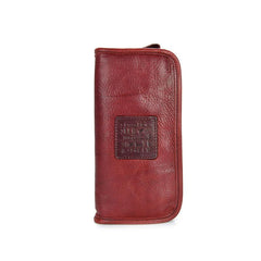 Vintage Mens Leather Long Zipper Wallets Blue Bifold Long Wallet Black Phone Wallet For Men
