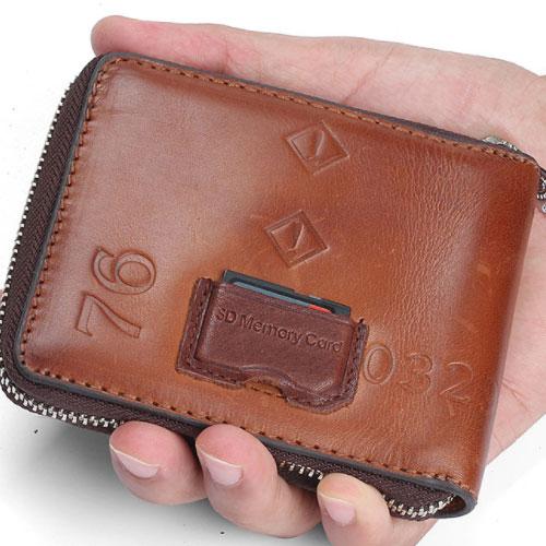 Handmade Mens Cool billfold Leather Wallet Men Small Wallets Bifold for Men - iChainWallets