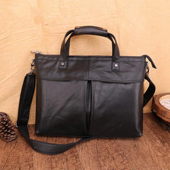 Vintage Fashion Leather Mens 13inch Briefcase Laptop Shoulder Bag Business Bag Handbag For Men