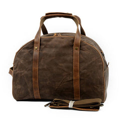 Mens Waxed Canvas Leather Small Weekender Bag Canvas Handbag Travel Bag for Men