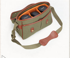 Green Washed CANVAS MENSCANON CAMERA Side Bag NIKON CAMERA Shoulder BAG DSLR CAMERA Messenger BAG FOR MEN