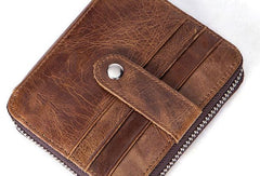 Cool Vintage Mens Leather Small Wallet Bifold Front Pocket Wallet For Men