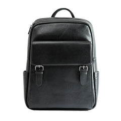 Business Black Mens Leather 15-inch Laptop Backpack School Backpacks Travel Backpacks for men