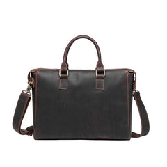 Cool Coffee Leather Mens Briefcase 15inch Laptop Bag Work Handbag Business Bag for Men