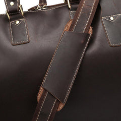 Vintage Leather Mens Large Doctor Style Weekender Bag Travel Bag Duffle Bag