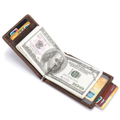 RFID Leather Slim Mens Small Wallet billfold Bifold Wallet Front Pocket Wallet for Men